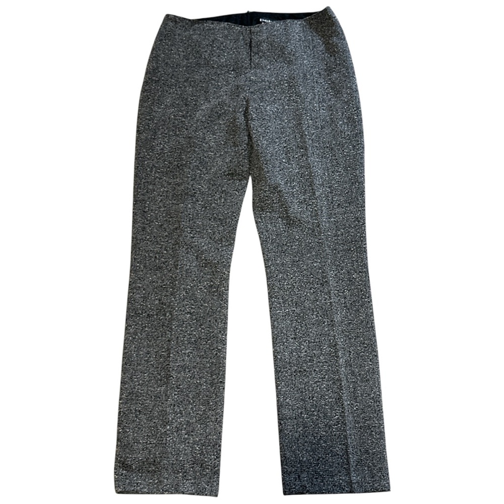Y2K 𝅺Bebe Black+White Tweed Straight Leg Business Casual Trouser Size 12